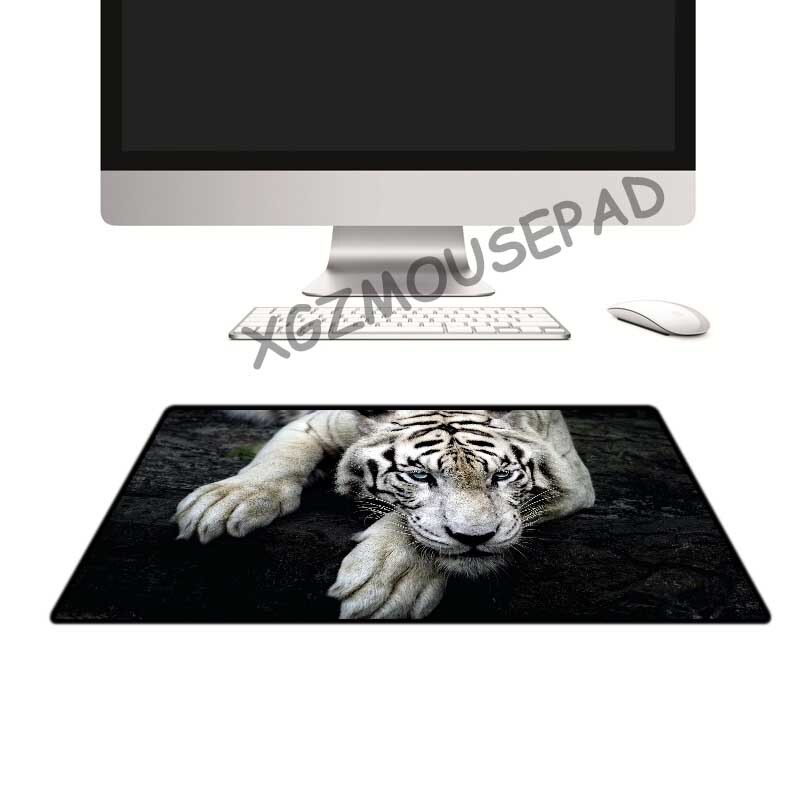 XGZ Diy Custom Animal Large Mouse Pad Black Lock Edge HD Tiger Rock Computer Desk Mat Rubber Non-slip Washable Fabric