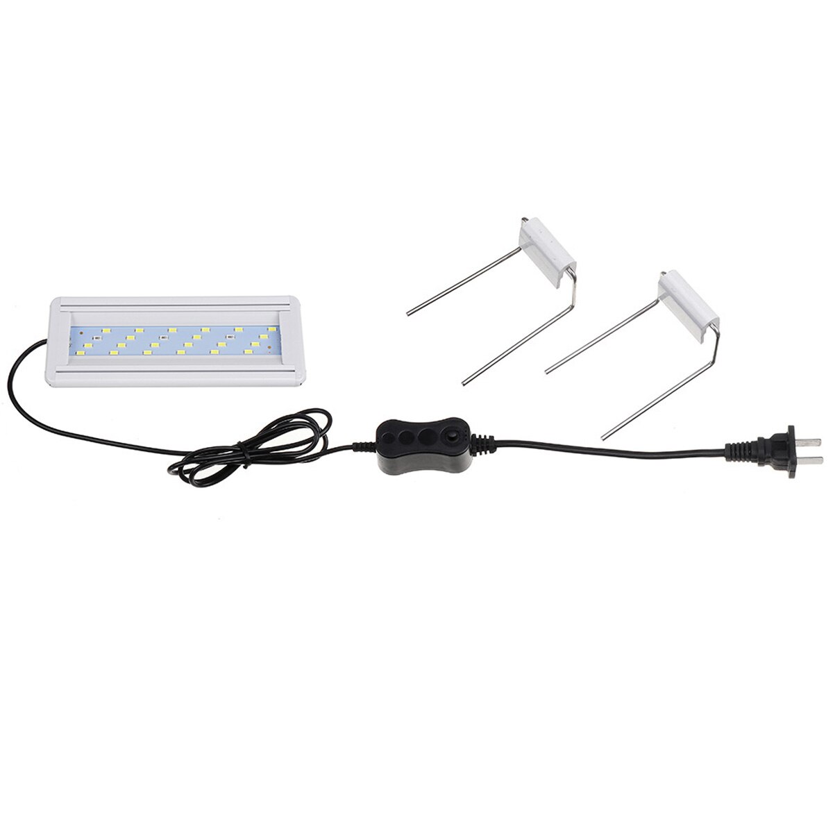 Lámpara para acuario LED para pecera, campana, luz Led para acuario, iluminación con soportes extensibles para pecera de 20-80CM: 20CM US Plug