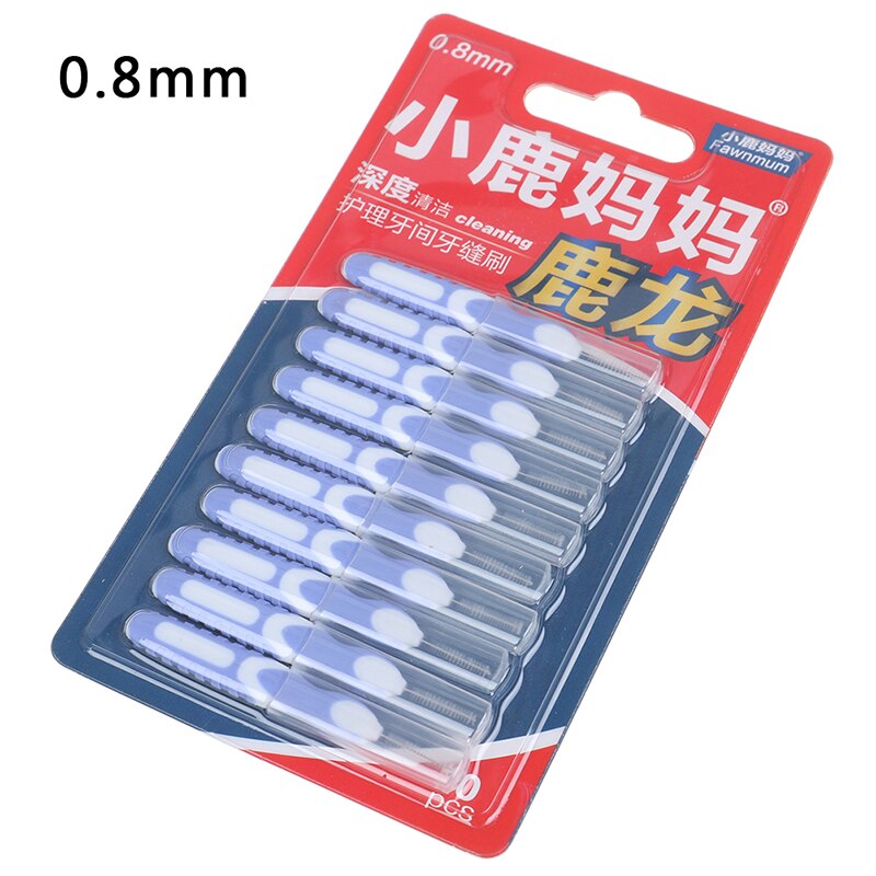 10 Uds. Cepillo Dental Interdental cepillos de limpieza cepillo de dientes Push-pull palillo de dientes para adultos limpiar entre dientes cepillos de limpieza: purple