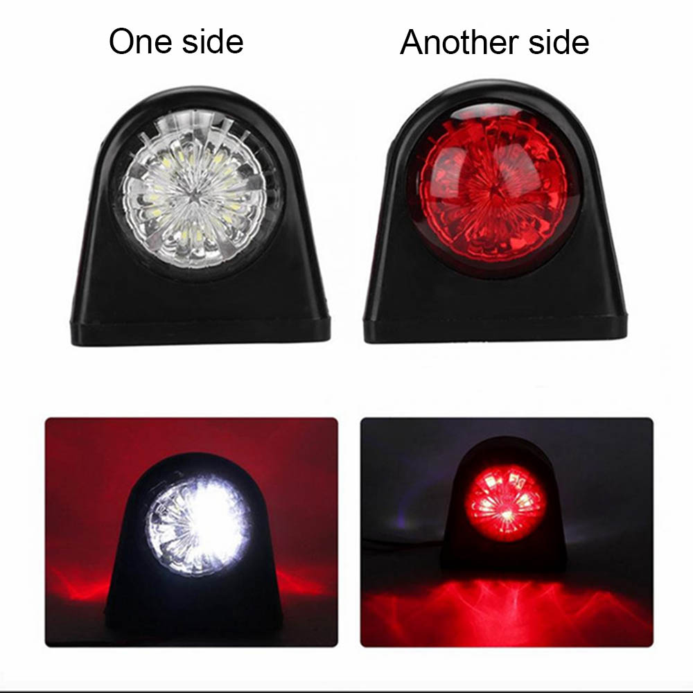 Side Marker Light 10-30V Car Truck LED Marker Light Rubber Plastic Double Side Indicator Lamps Red White for Trailer Lorry Van