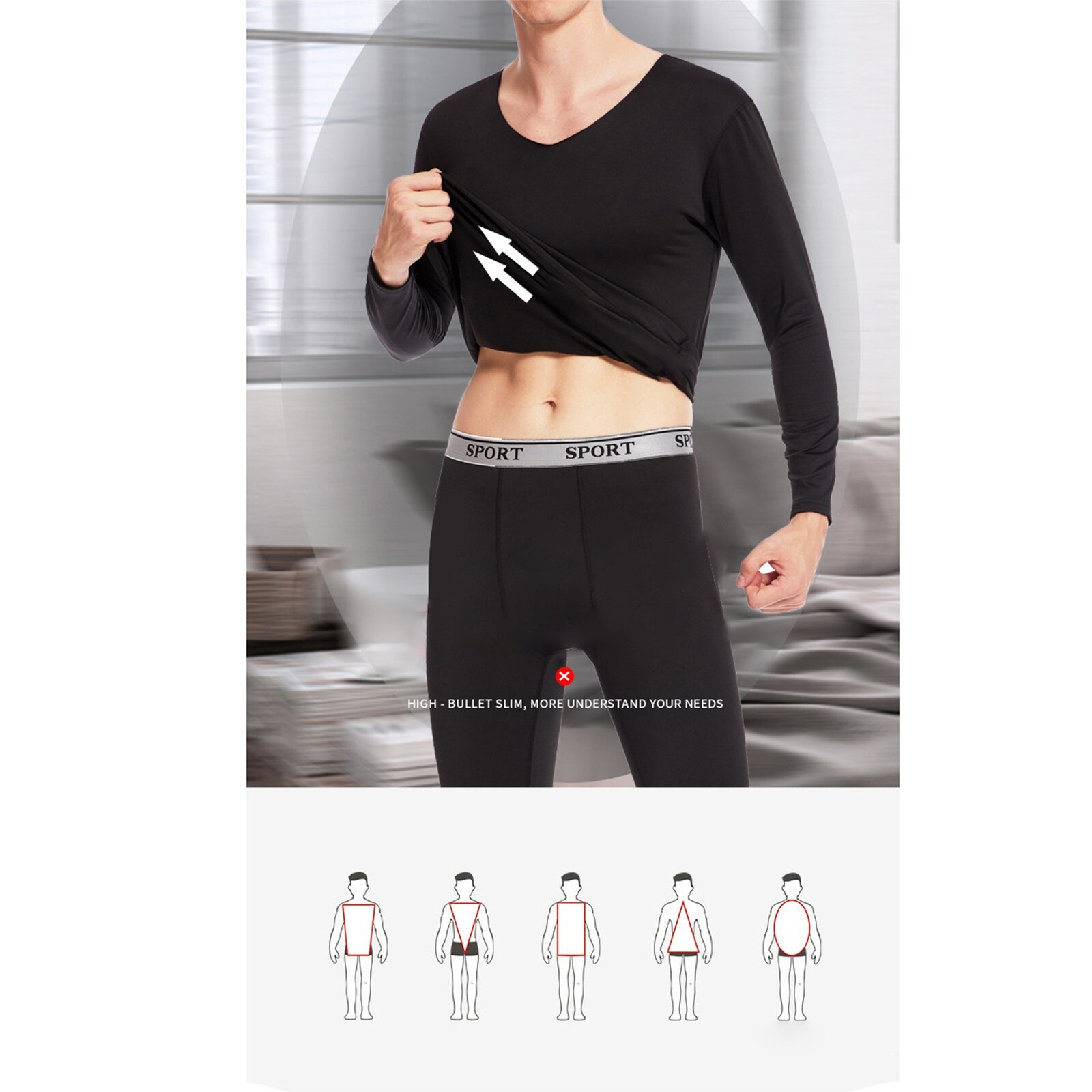 Winter Warm Thermal Underwear Thicken Men Cotton Thermal Wear Pants + Shirt Men Underwear Winter Size L-4XL Thermals Clothes