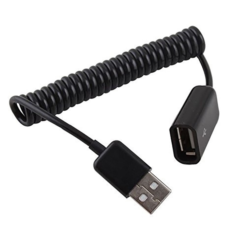 Spiral Coiled USB A male to A female adapter adaptor Cable 1M 3FT: Default Title