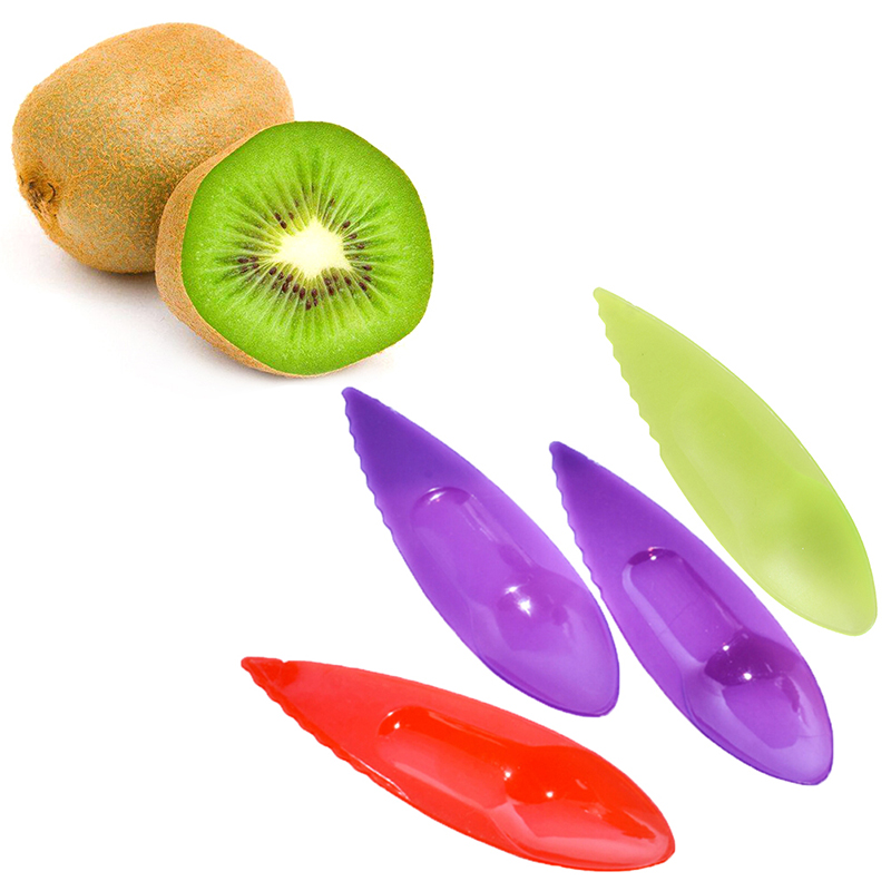 5 stk slik farve plast kiwi ske kiwi grave grøntsag frugt udskærer kniv skræller skærer køkkenværktøj skrællere øseskære