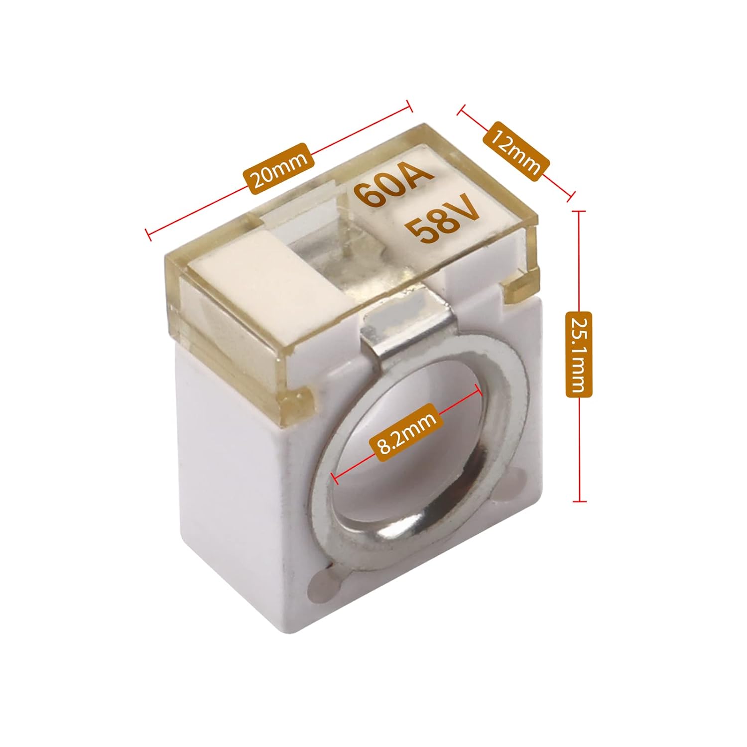 MRBF 58V Rated Battery Fuse 100A Terminal Fuse 100A for Protection of Automobiles RVs Cranes Ships Charging Piles