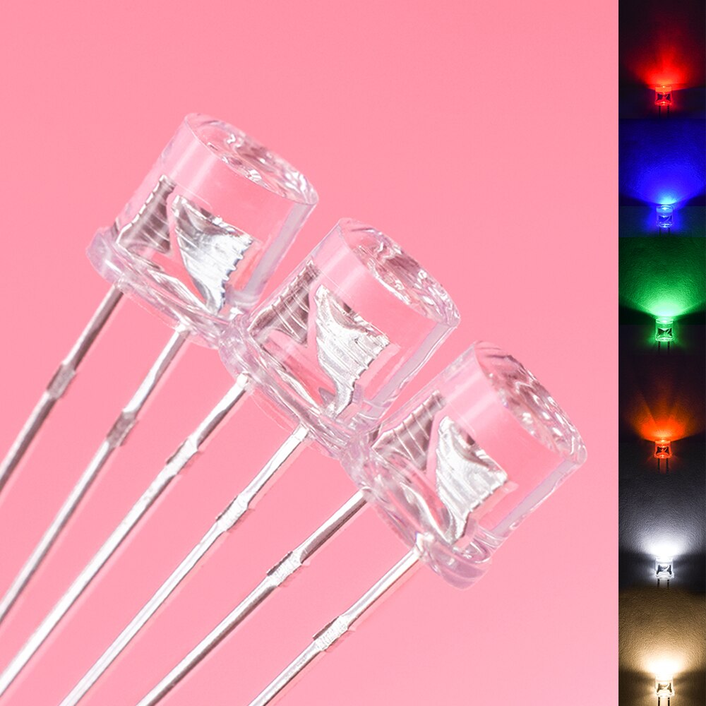 1000 Stks/zak Czinelight Clear Dip F5 5Mm Top Platte Led Diode Rood Geel Blauw Groen Wit