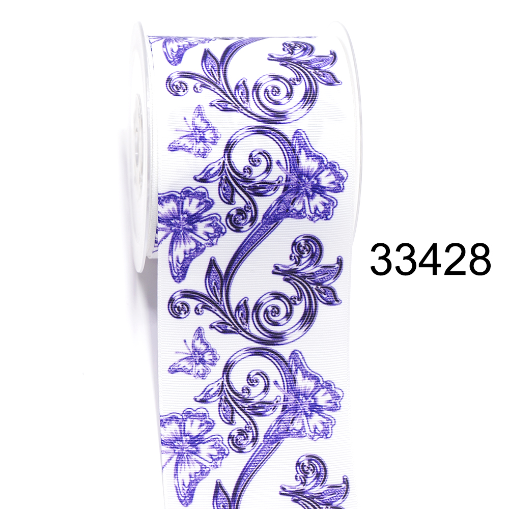 Nastro in Grosgrain stampato con fiori di cartone animato, forniture artigianali fai da te, accessori per cucire, 5 yarde 26079