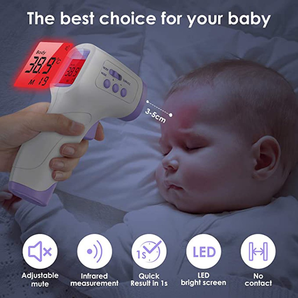 Digital Infrared Non-Contact Thermometer Instant Read LED Display Portable Smart Thermograph Temperature Measurement For Human