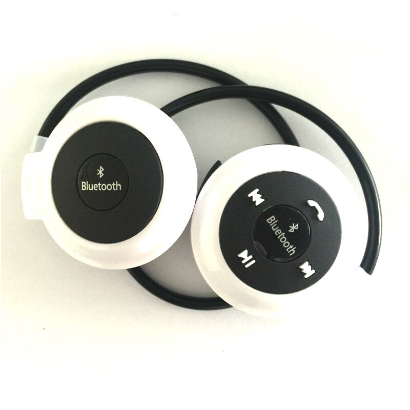 Mini auriculares Bluetooth 503 manos libres con reproductor MP3, Auriculares deportivos estéreo inalámbricos con soporte para tarjeta TF y Diadema FM: White