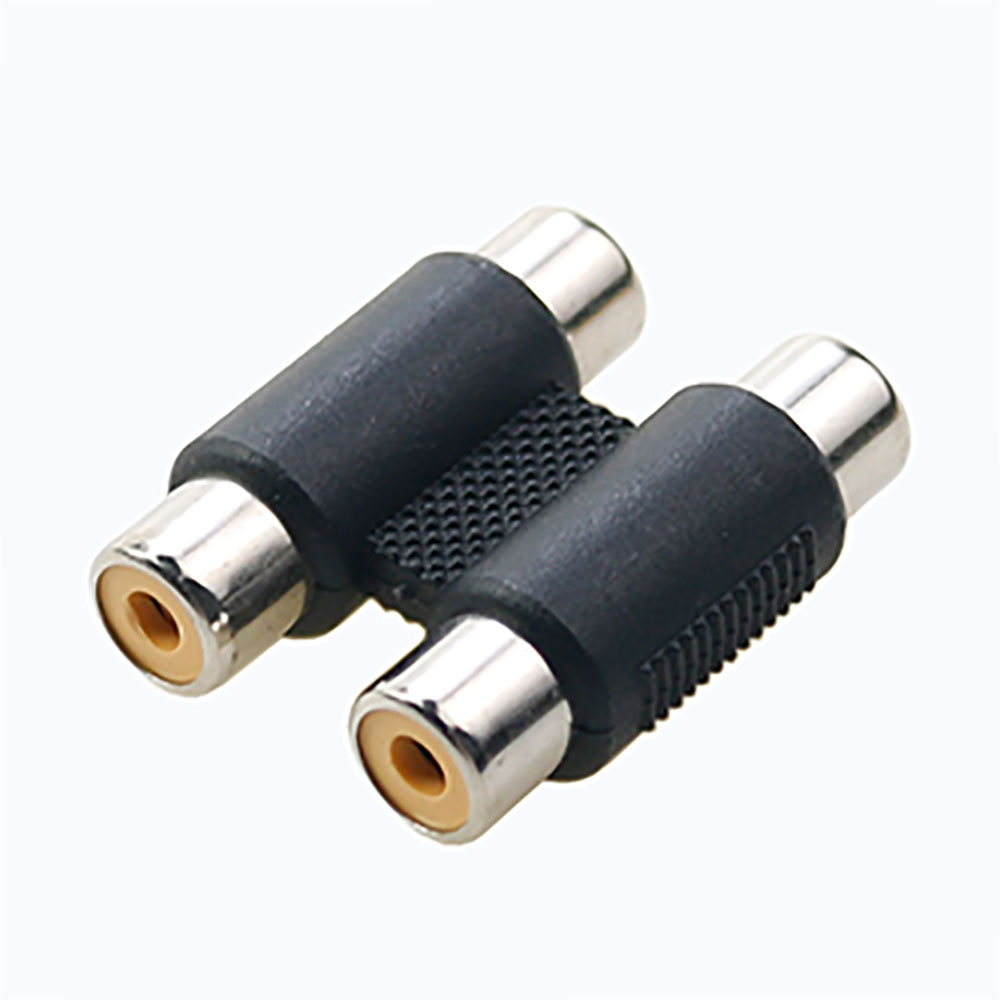 RCA Female to RCA Female Audio Video Cable Jack Plug Adapter Connector RCA to 2/3 RCA Jack Connector: Green-Yellow