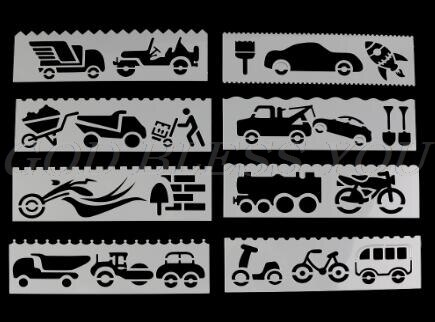8 Stks/set Kids Plastic Tekening Sjabloon Heersers Stencils Diy Schilderen Diy Maken School Supply Gereedschap Craft
