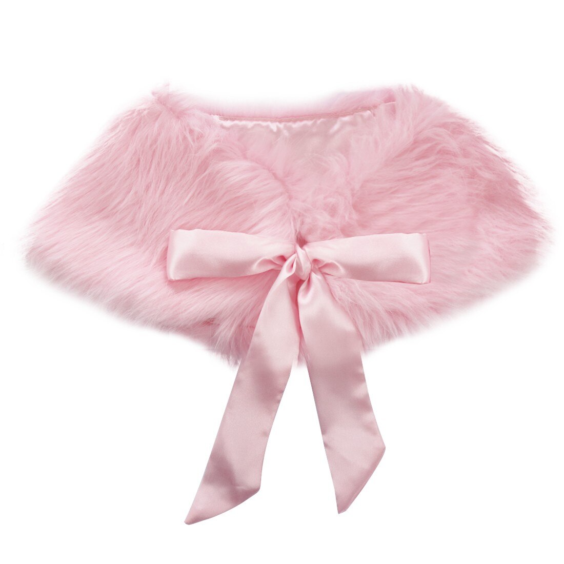 Autunno inverno bambini ragazze pelliccia sintetica Bolero coprispalle giacca bambini festa Flowe abiti da ragazza avvolgere scialle mantello mantello principessa: Pink