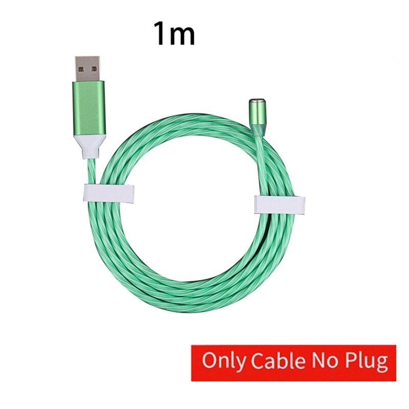 Ronde Magnetische Kabel Plug Type C Micro Usb C 8 Pin Stekkers Snelle Opladen Adapter Microusb Type-C Magneet charger Plug: Green only cable