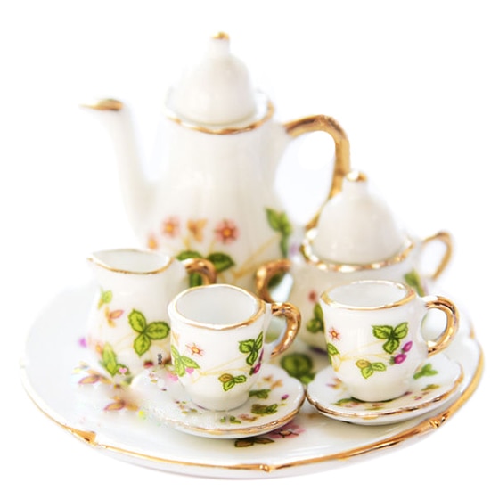 FBIL-1/6 Dollhouse Miniature Porcelain Coffee Tea cup set #C