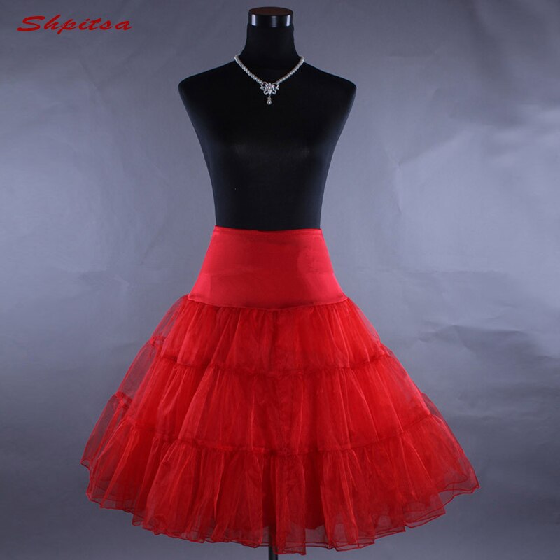 Black Red White Blue Tulle Short Petticoat Lolita Underskirt for Wedding Dress Crinoline Girl Woman Hoop Skirt