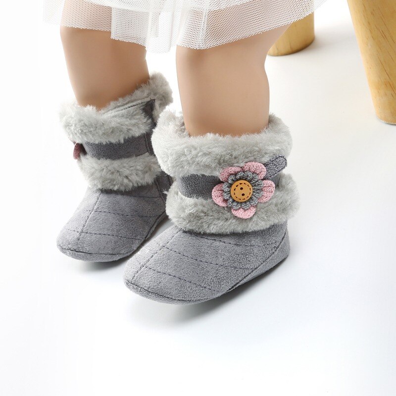 Winter Baby Laarzen Zachte Pluche Bal Laarsjes Voor Baby Meisjes Anti Slip Sneeuw Boot Warm Houden Crib Schoenen 0-18M