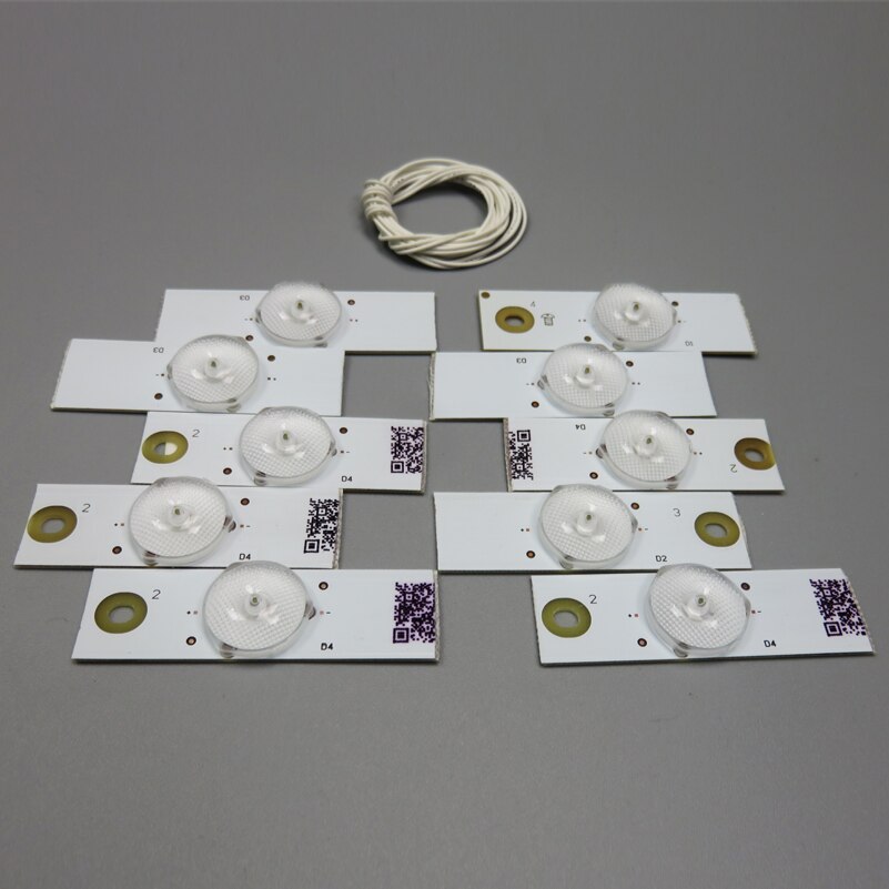 1 verpakking led-lamp met 3v- lampdiode, 32-65 inch tv optische lens flyer achtergrondverlichting, met kabel dubbelzijdige tape, in totaal  of 20 stuks