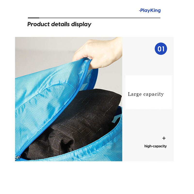 Nylon Waterproof Collapsible Backpack Women's Men's Daily Walking Travel Portable Comfort Lightweight Storage Folding Bag