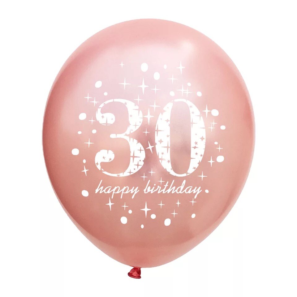 5 stuks 12 inch gouden zwarte metalen latex ballon helium volwassen ballon bedrukt happy 30th verjaardagsfeestje decoraties ballonnen benodigdheden
