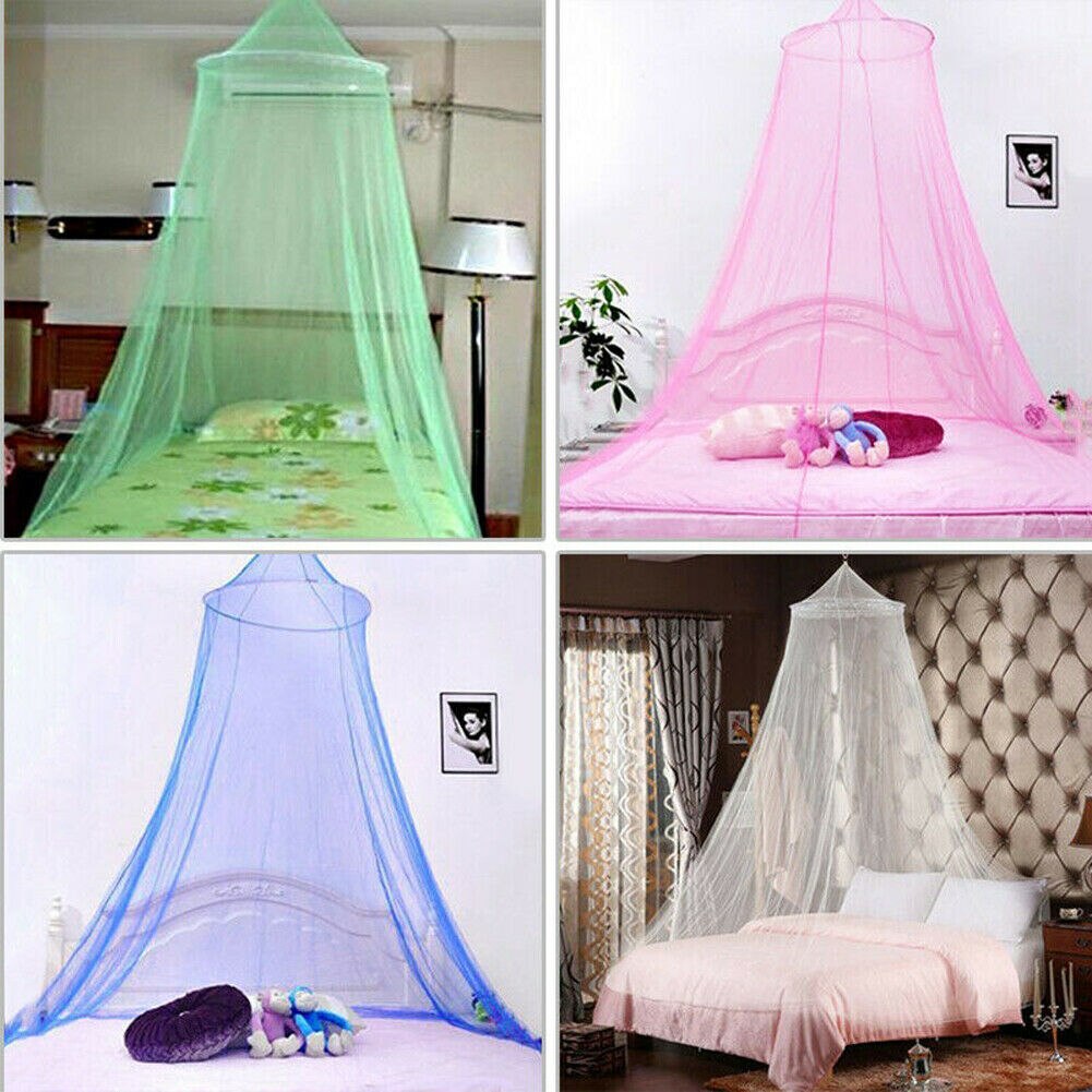 Limit-cortina redonda de encaje para cama, dosel, mosquitera de princesa, blanco, rosa, azul, 100