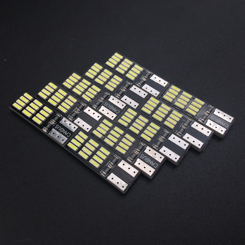 10Pcs T10 24smd W5W 194 4014 Smd Canbus Lamp Auto Auto Ontruiming Side Richtingaanwijzer Parkeergelegenheid Reverse lamp 12V