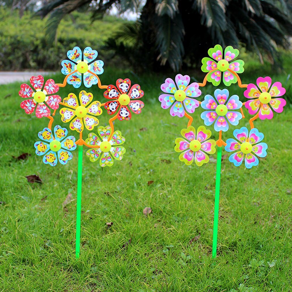 2Pcs Fiore Dei Capretti Giocattoli Mulino A Vento Filatore del Vento Girandole Giardino di Casa Yard Decor Giocattoli Per Bambini