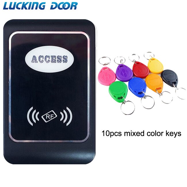RFID Card Reader Access Control Machine Waterproof 13.56MHZ/125Khz Proximity Card Access Control Reader Wiegand34 IP65 Reader: ID AC 10 mixed keys