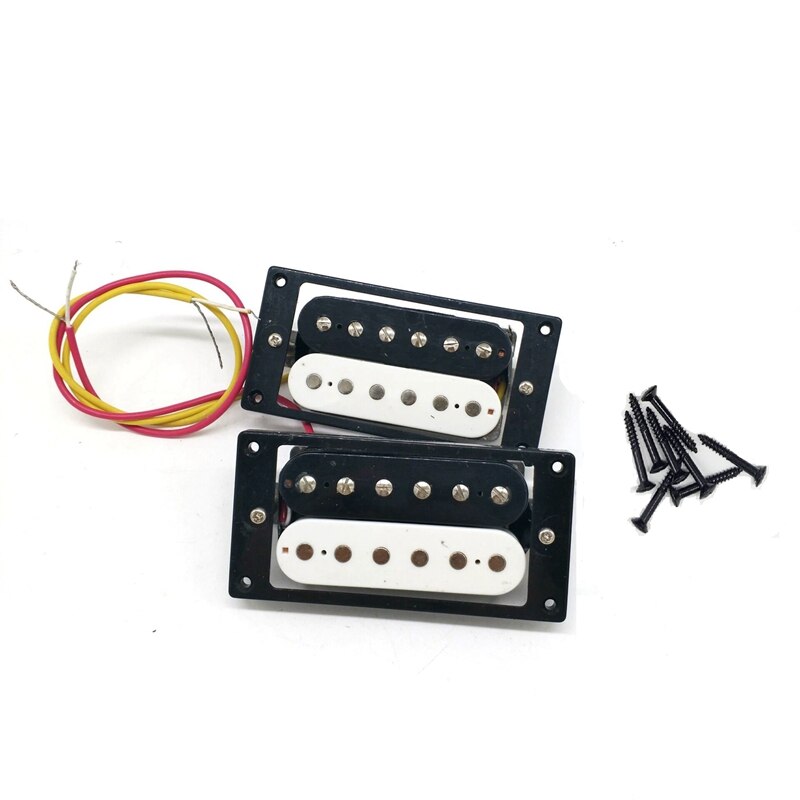 Vervanging Double Coil Humbucker Pickups Voor Elektrische Gitaar Onderdelen Wit + Zwart