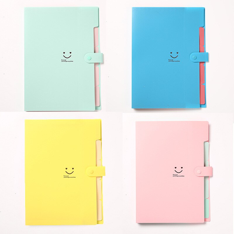 4Pcs/set Office Plastic Folders Multi Pocket Organizer A4 File Expansion Document Folder Office Supplies: Set A