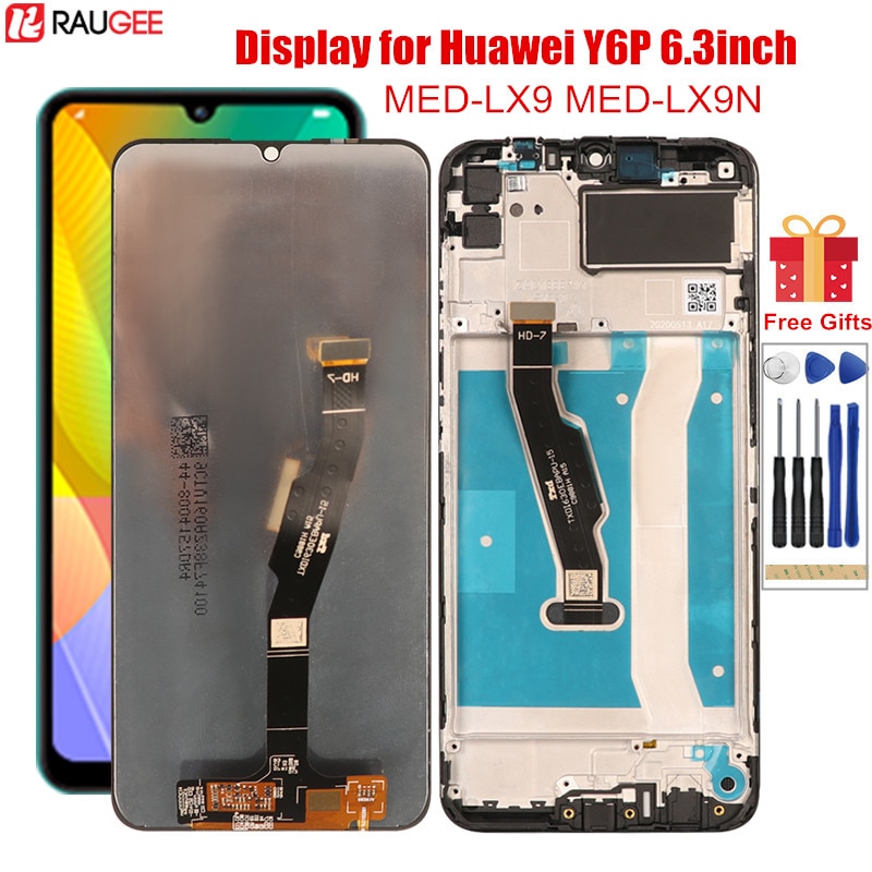 Display para huawei y6p lcd com moldura da tela de toque digitador substituição da tela para huawei y6p MED-LX9 MED-LX9N 6.3 display display display lcd