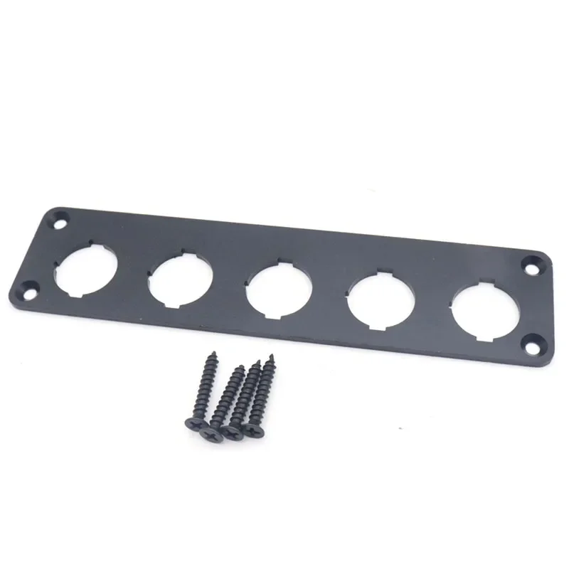 Aluminum Alloy Rocker Switch Panel 1/2/3/4/5/6 Way Gang Car Boat Button Toggle Switch Panel Housing Holder for ATV Truck Camper: black