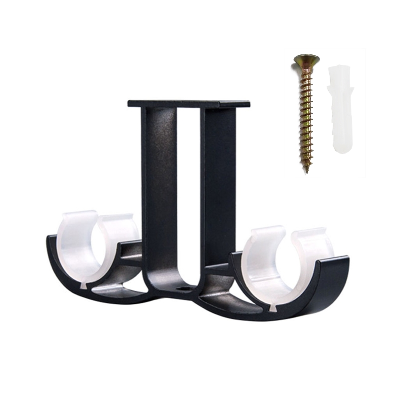 1 peça suporte de barra de cortina dupla ferragem janela decoração de casa lateral fixado fácil de instalar 63ha: Bronze