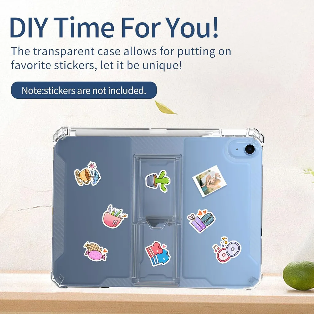 Tablet Case for IPad 11th Generation 11 Inch A16 Clear Case A2696 Gen10 with Pencil Holder TPU Shockproof IPad 10th Gen10.9