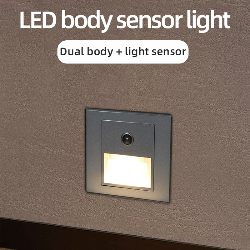 Luces de escalera con Sensor de movimiento infrarrojo, lámpara de pared para escaleras interiores y exteriores, luz LED empotrada de 3W para decoración de escaleras y dormitorios