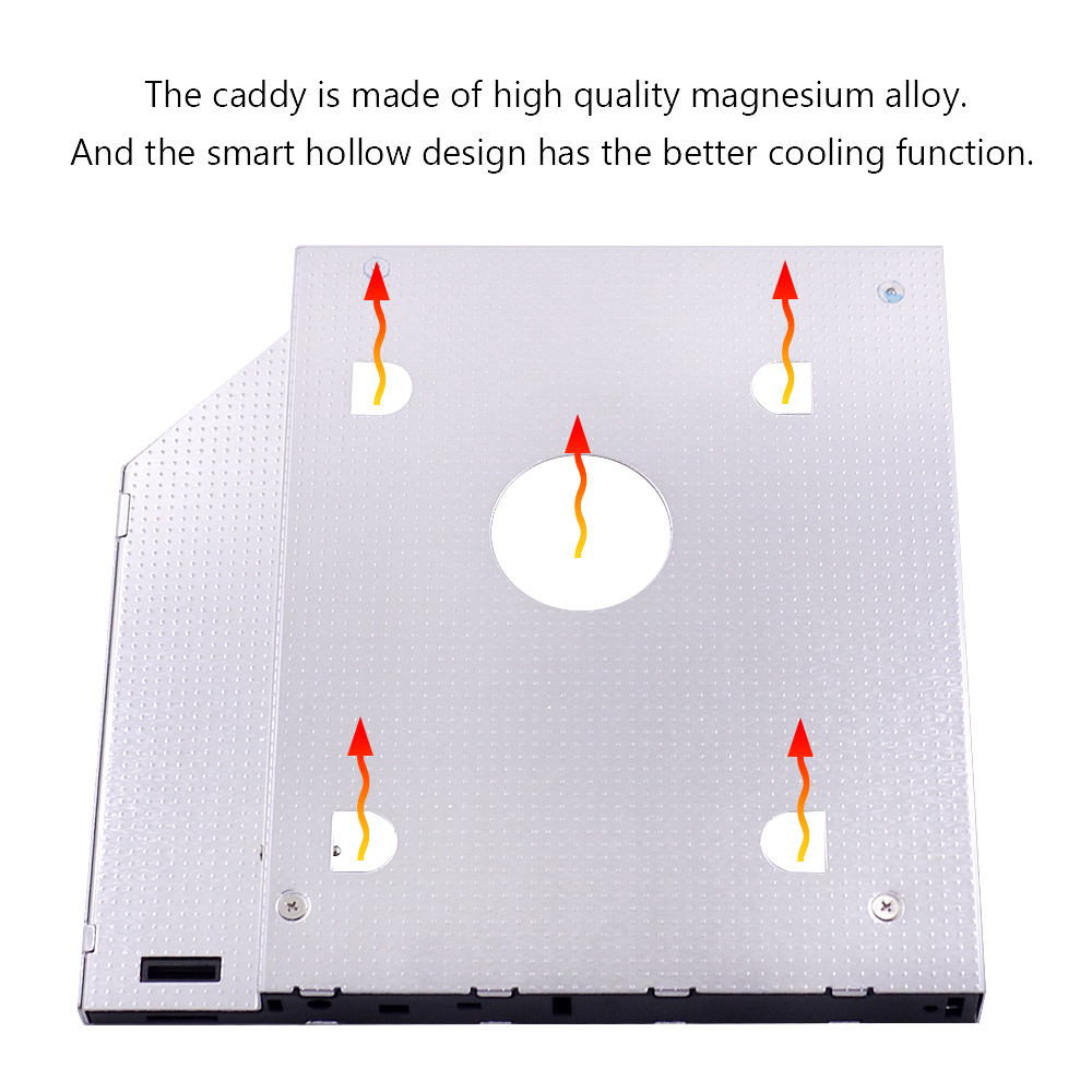Chipal magnesiumlegierung 2nd hdd caddy 12.7mm sata 3.0 für 2.5 "ssd-gehäuse festplattengehäuse für laptop cd dvd rom optibay