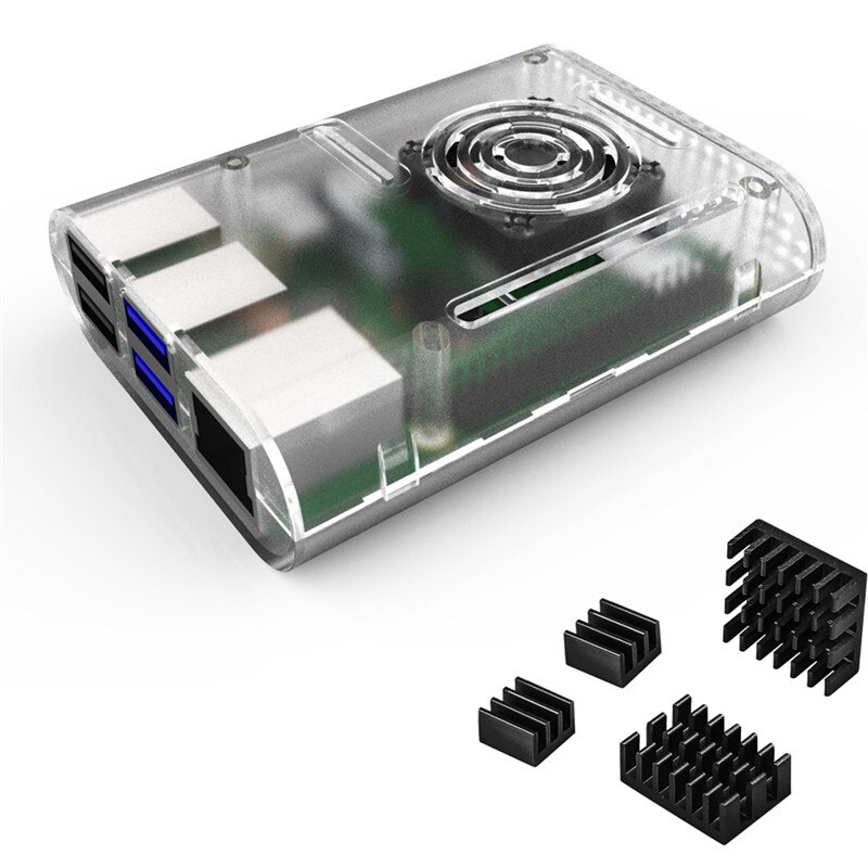 Raspberry pi 4 Fall mit lüfter Kühlkörper aluminium kühlkörper für Raspberry pi 4: trans with heatsink