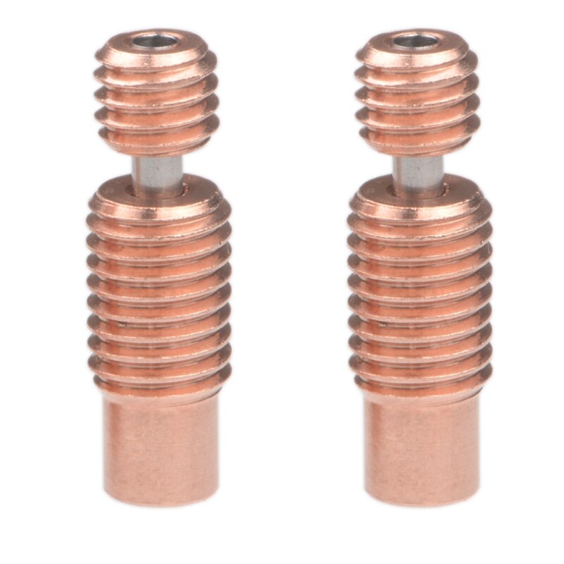 2PCS Heat Break Bi-Metal All-Metal 3D Printer Accessories Nozzle Throat for 1.75mm E3D V6 Heater Block(Threaded): Default Title
