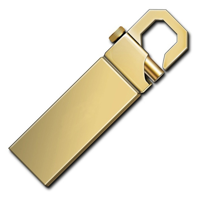 caldo metallo usb veloce unità 32gb 64gb argento/oro memoria bastone penna unità USB 2.0 U Disk 128GB 256GB 512GB: Oro / 256GB
