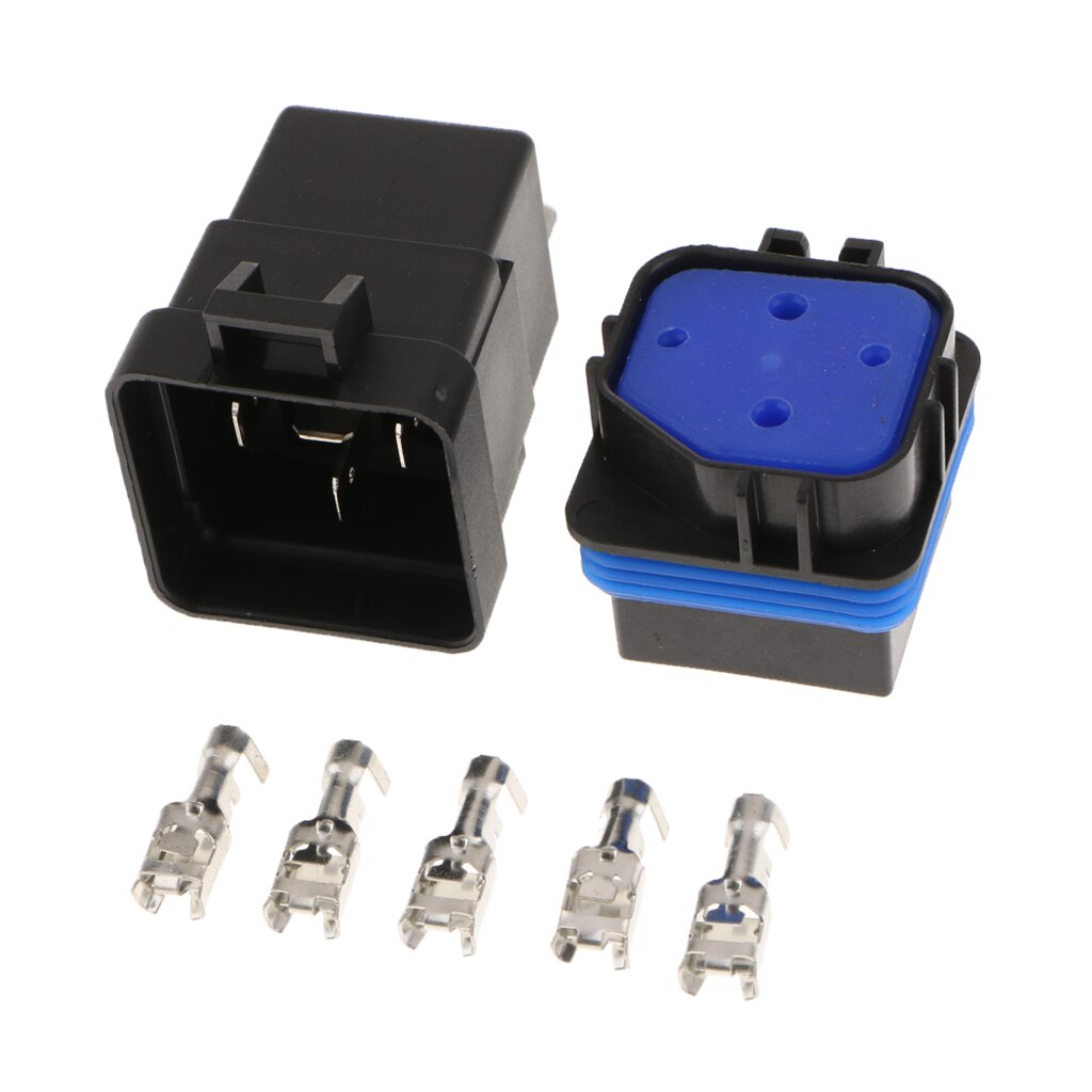 2 Stuks 12V 40A 4 Pins Relais Bedrading Binnen De Waterdichte Socket Met Terminals