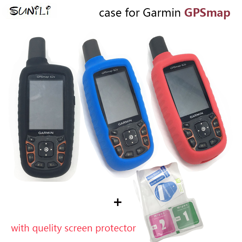 Generieke Sunili Garmin GPSMAP 62 62 S 62SC 64 64 S 64SC Siliconen Case Protecter cover met screen protector en clear tool