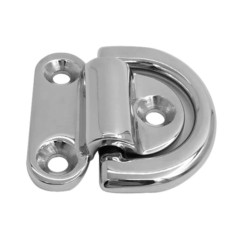316 Stainless Steel Folding Pad Eye Deck Lashing D Ring Tie Down for Boat Marine