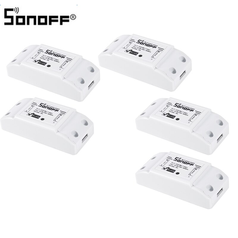 Sonoff Basic Wifi Switch DIY Wireless Remote Domotica Light Smart Home Automation Relay Module Controller Work with Alexa Google: 2PCS