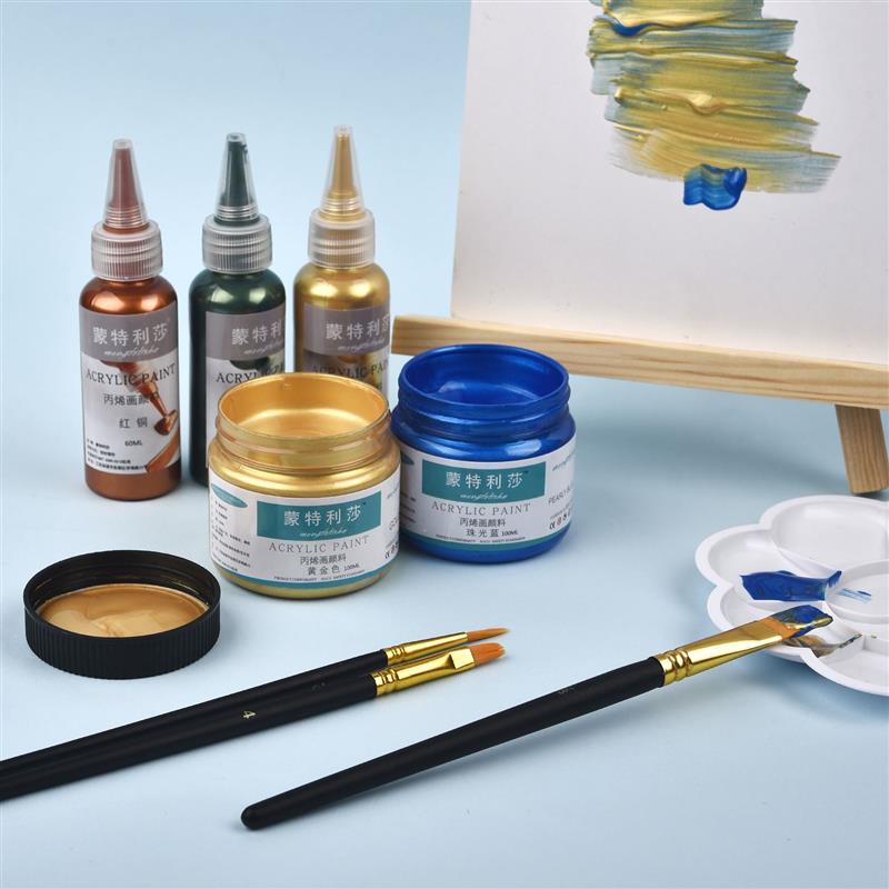 Neue 60ml Acryl Farbe Metallic Gold Silber Kupfer Für Epoxy Harz Schmuck Machen Gips Puppe Handmade DIY Farbpigment