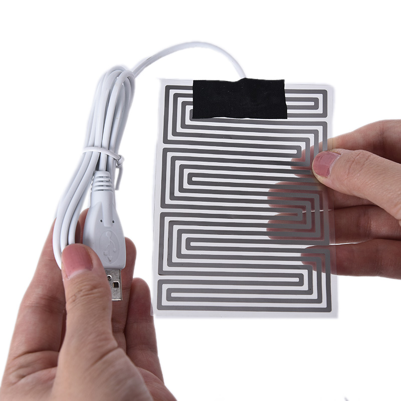 3.7V~5V Carbon Fiber Heating Pad Hand Warmer USB Heating Film Electric Winter Infrared Fever Heat Mat
