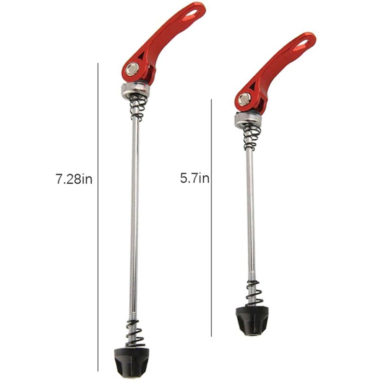 Durable Aluminium Alloy Road Bike Axis Skewers Ultralight MTB Bicycle Quick Release Front 145mm Rear 185mm Wheel Hub Skewers: Rood