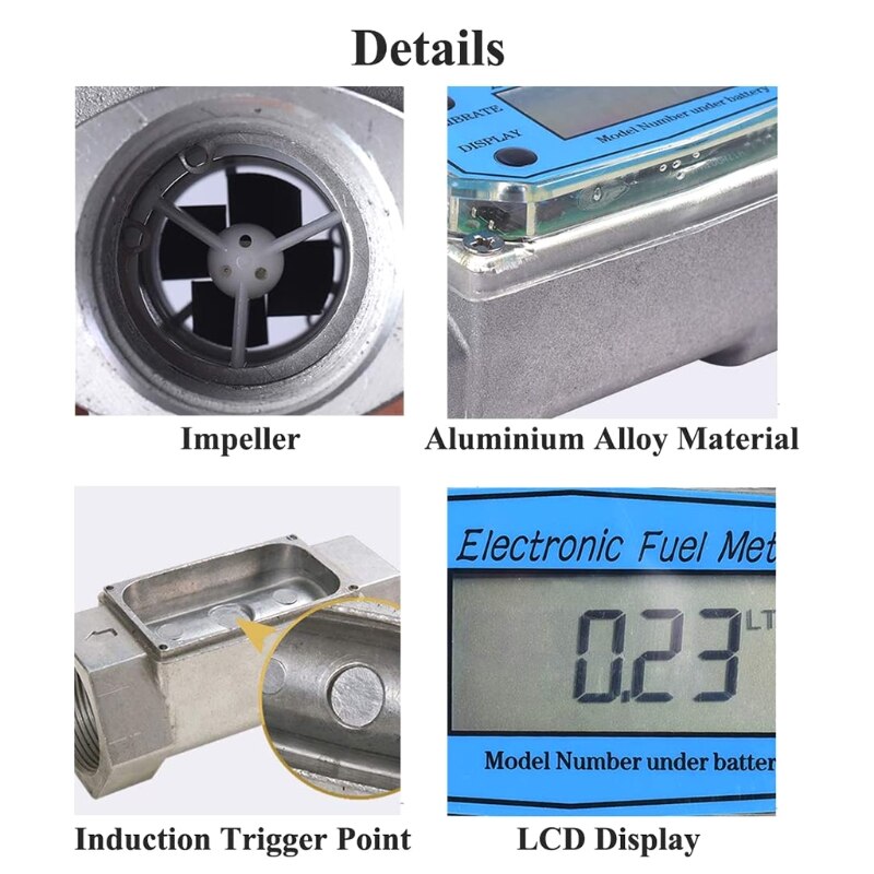 Elektronisk digital flowmeter flytende vann turbin flow meter drivstoff olje flowmeter 1.5 inches 10-100 gpm 38-380l/ min