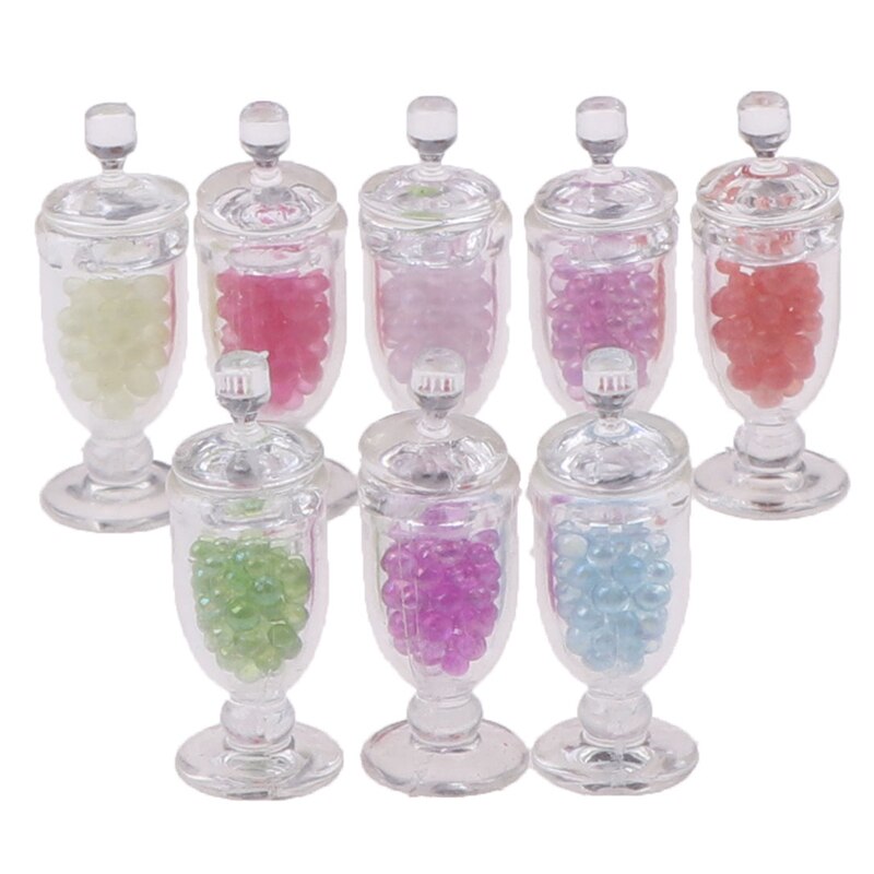 1pc 1:12 Casa di Bambola in Miniatura mini Resina Vaso Della Caramella di Simulazione Della Caramella Bottiglia di Modello Giocattolo