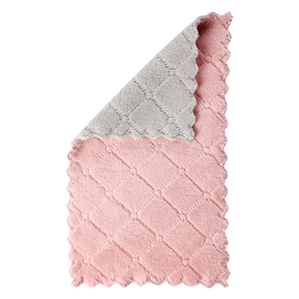 ! Chiffon antiadhésif en microfibre absorbant à Double couche, 1/2/5/10 pièces, serviette de nettoyage domestique, huile, outil de cuisine: 01 / 10PCS