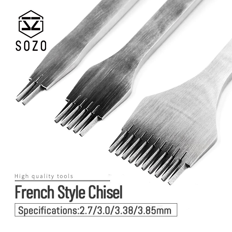 SOZO Hand made DIY leather tools French Style Chisel leather cutting oblique flat cutting polishing 2.7/3.0/3.38/3.85mm