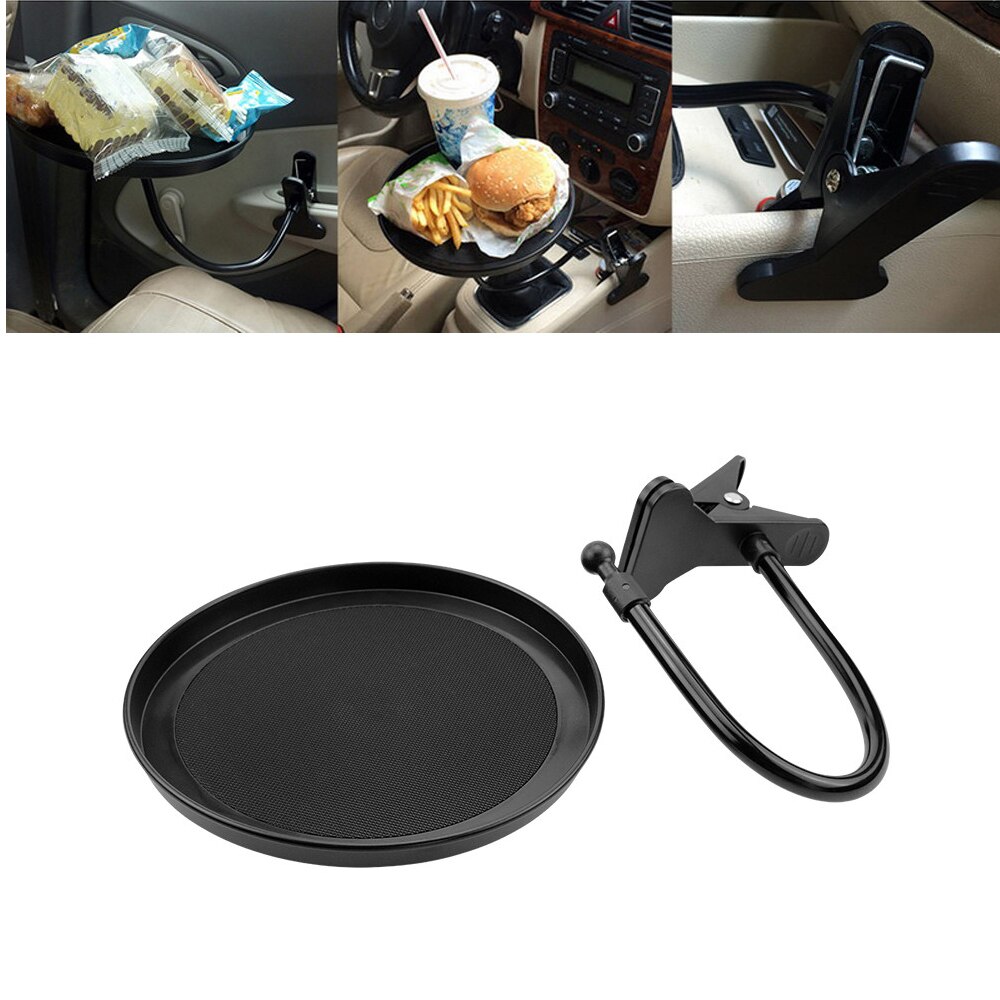 Svart hopfällbar matbricka bil matbord bilpall baksäte bil vatten drickshållare mugghållare