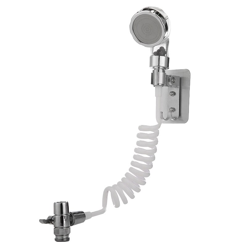 Bathroom Practical Shower Faucet Set Sprayer Sink Hose Attachment Shower Assembly Spray Tap Kits Silver Shower Faucet Set